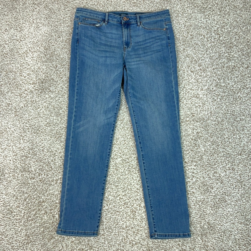 J Jill Jeans Womens 12 Blue Boyfriend Straight Leg Ankle Stretch Denim Casual
